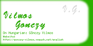 vilmos gonczy business card